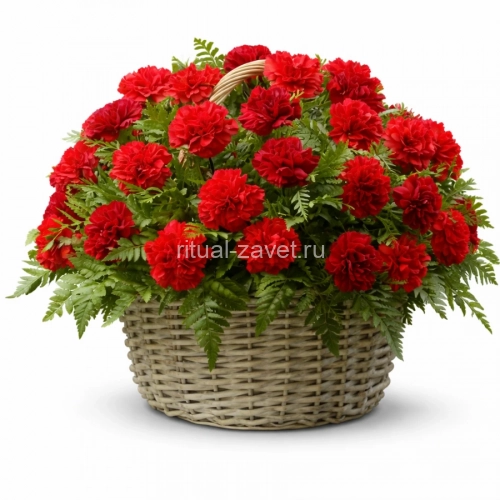 Траурная корзина из живых цветов №4